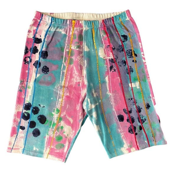 Vintage 80s Funky Abstract Design Biker Shorts - Picture 1 of 6